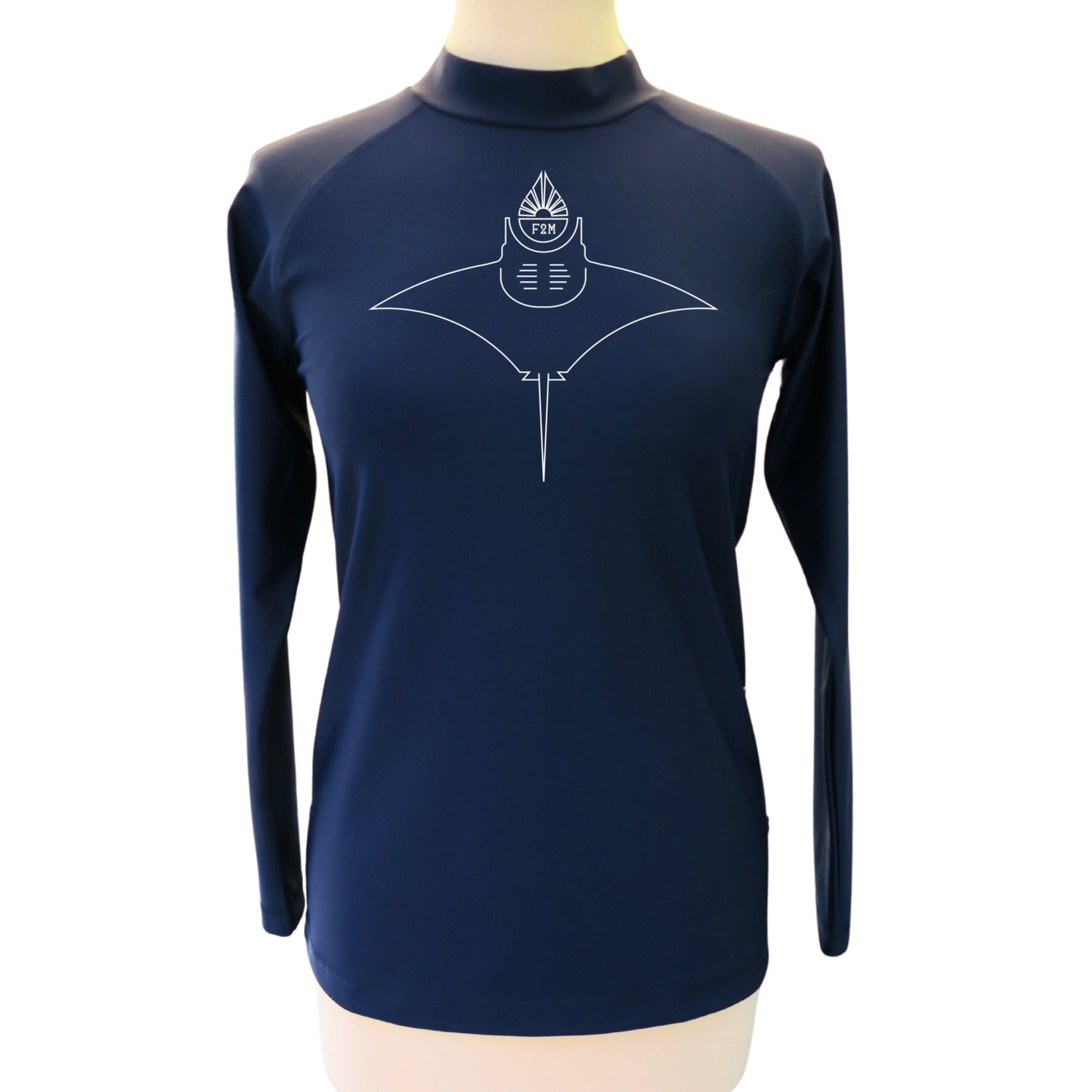 Woman UV sun protection rashguard top made in France