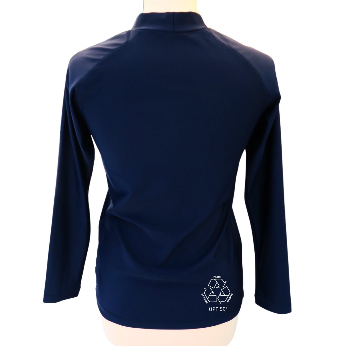 Woman UV sun protection rashguard top made in France
