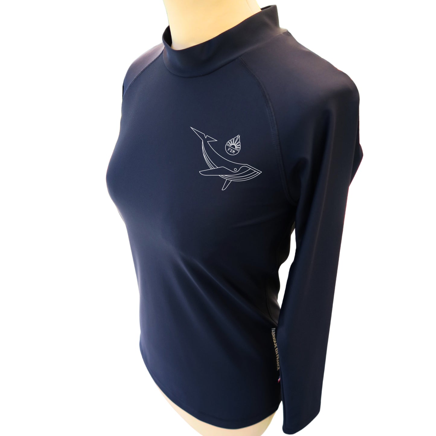 Woman UV sun protection rashguard top made in France