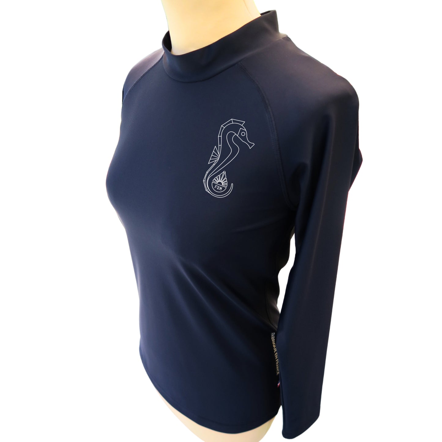 Woman UV sun protection rashguard top made in France