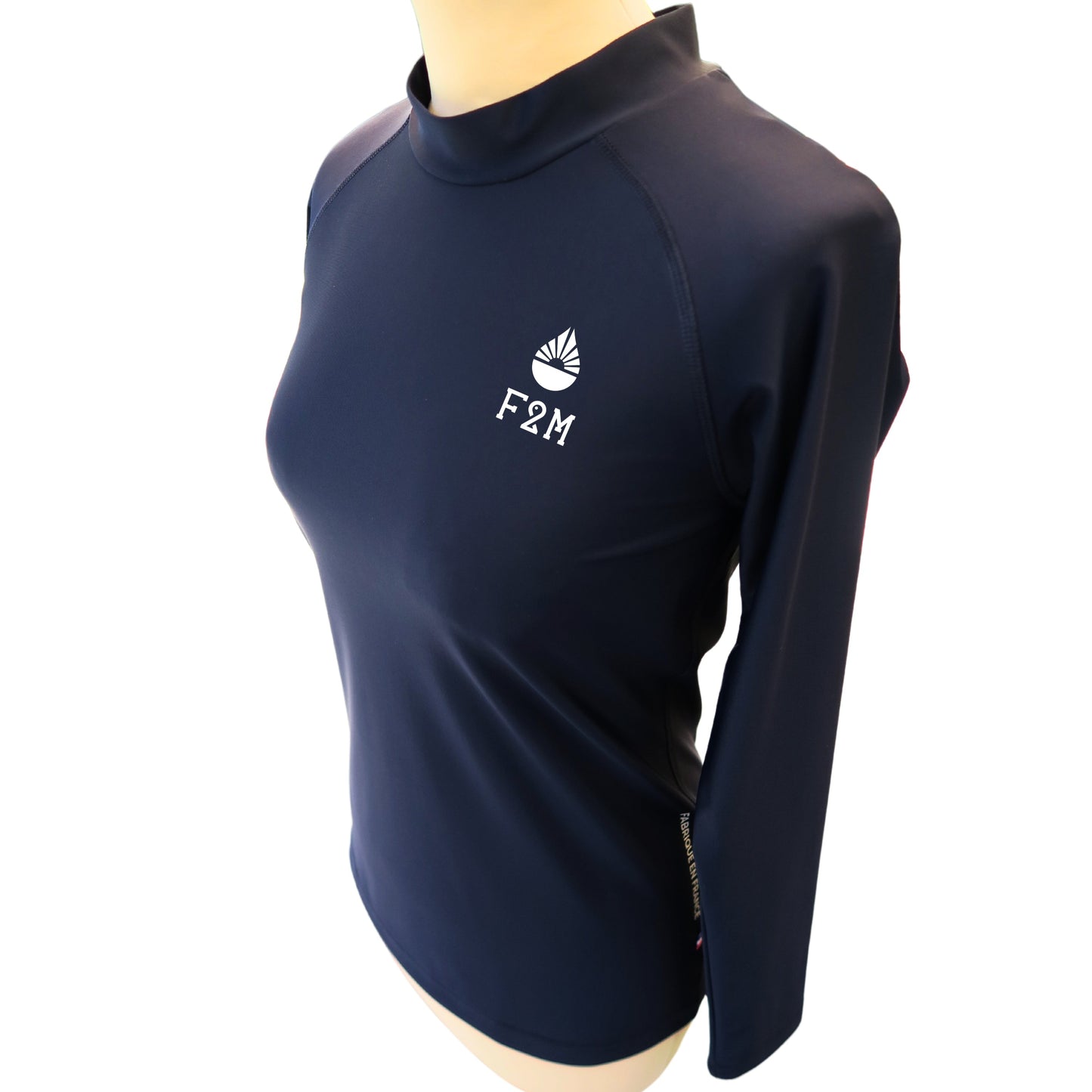 Woman UV sun protection rashguard top made in France