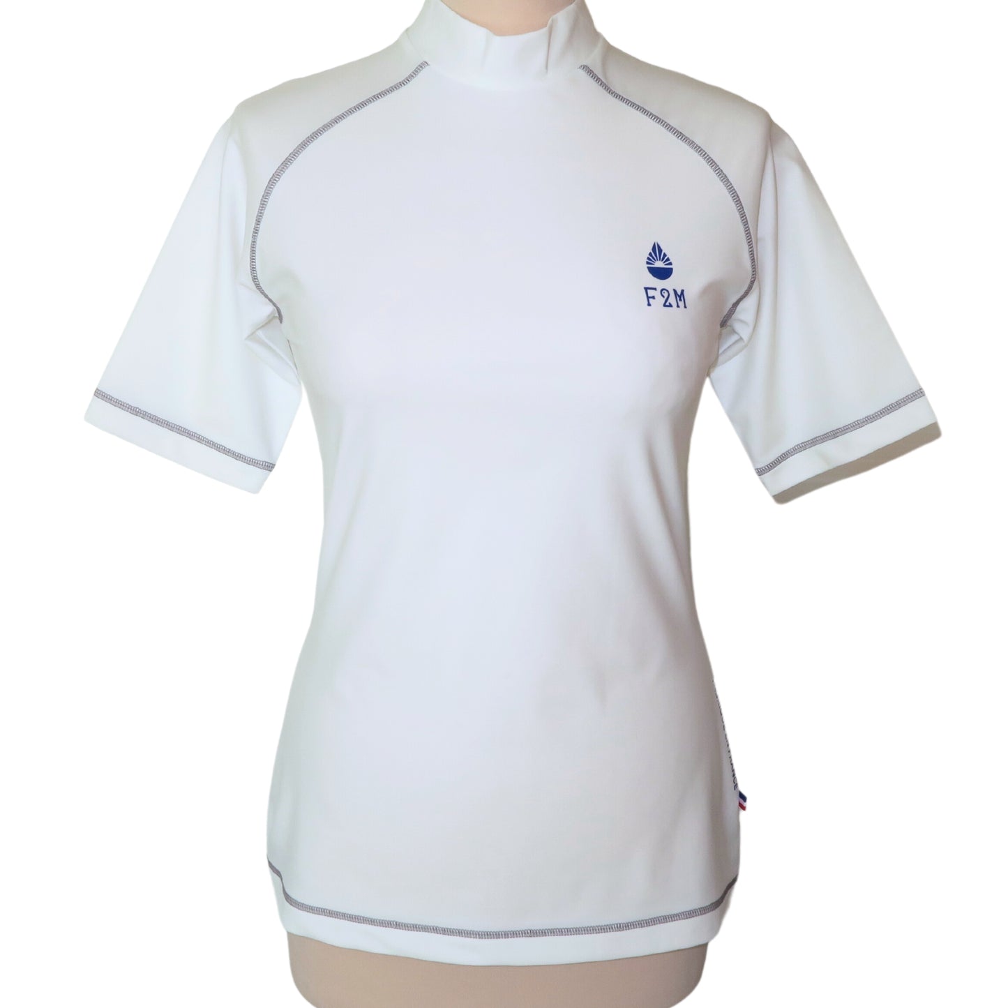 Rashguard UPF50+ durable Made in France manches courtes femme blanc