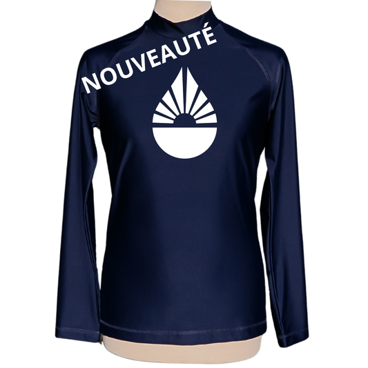 Lycra top anti-uv homme UPF50+ Made in France ML bleu marine- différents motifs