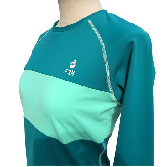 top anti uv maillot tees Hirt rash guard lycra upf50 fabriqué en France Made in France femme vert 1